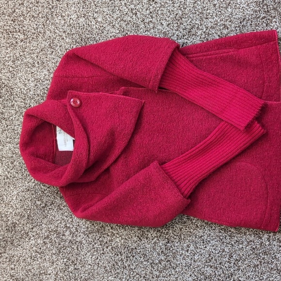 Marisa & Marie Italian Wool blend sweater jacket cardigan Red Small - Picture 6 of 12